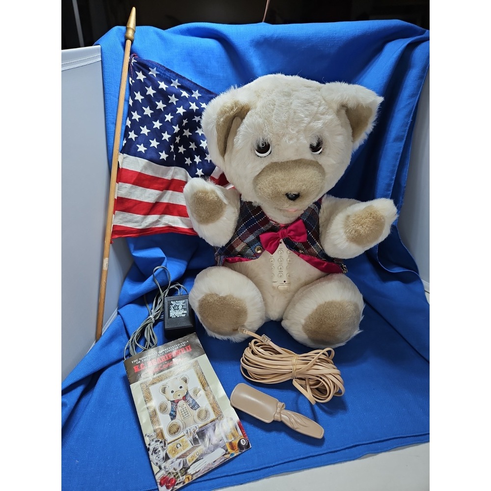 Vintage Animated Talking Teddy Novelty Telephone 1986 Landline Speaker Phone